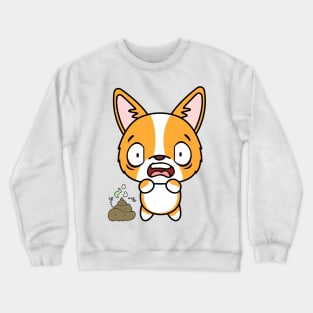 Funny corgi smells poo poo Crewneck Sweatshirt